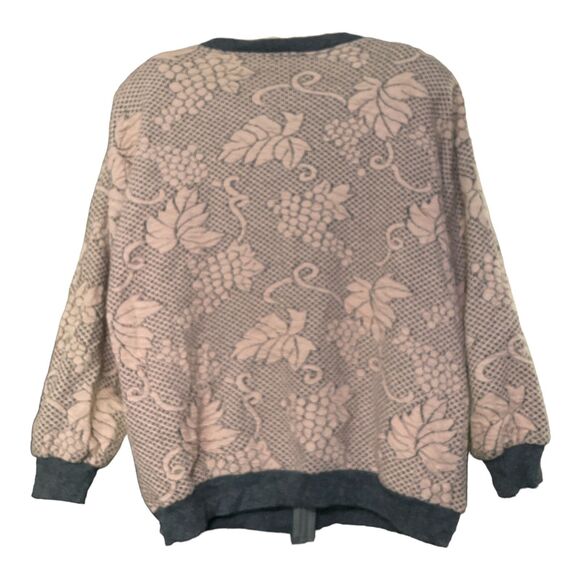 Vintage Leigh Karmitz for Periphery Pink Gray Zip Cardigan Sweater Sz Small - Picture 2 of 5